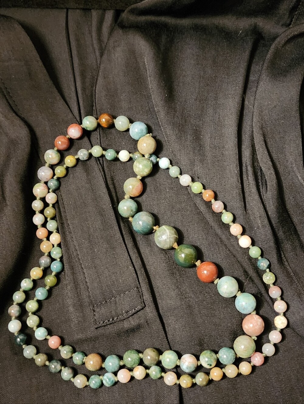 Natural Indian Agate Beaded Necklace